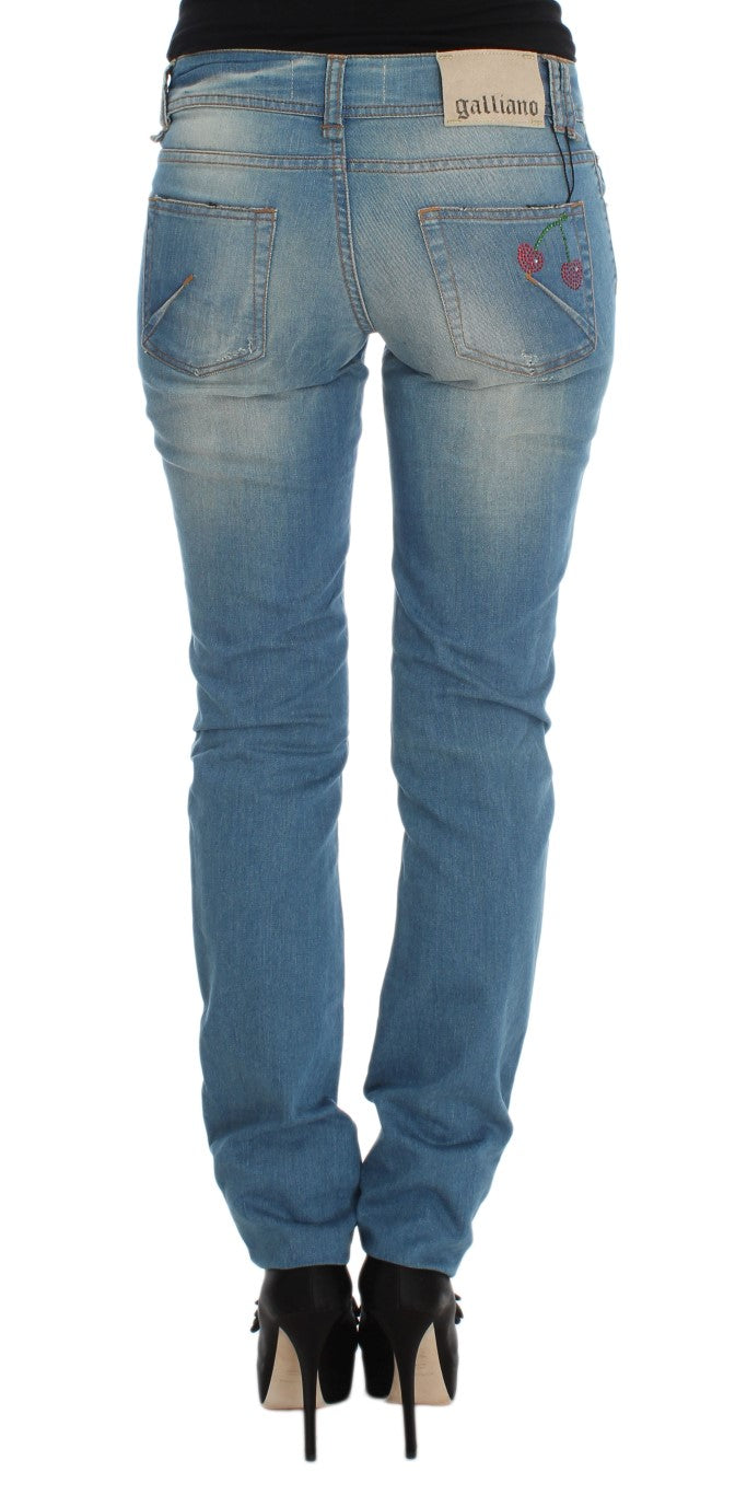 John Galliano Blaue Waschung Baumwollmischung Slim Fit Jeans