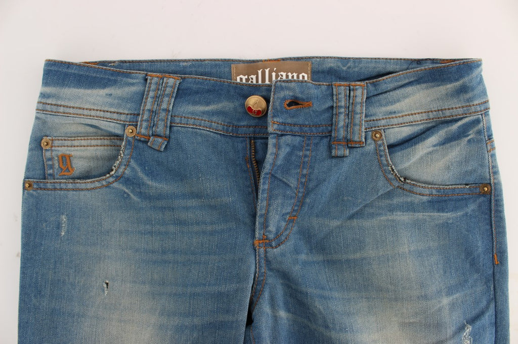 John Galliano Blaue Waschung Baumwollmischung Slim Fit Jeans