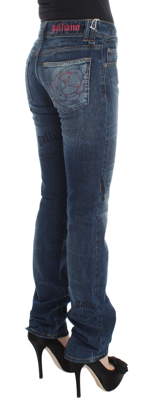 John Galliano Blaue Baumwollmischung Slim Fit Bootcut Jeans