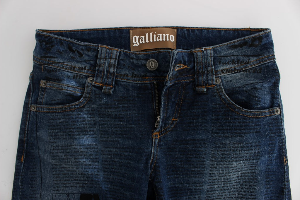 John Galliano Blaue Baumwollmischung Slim Fit Bootcut Jeans