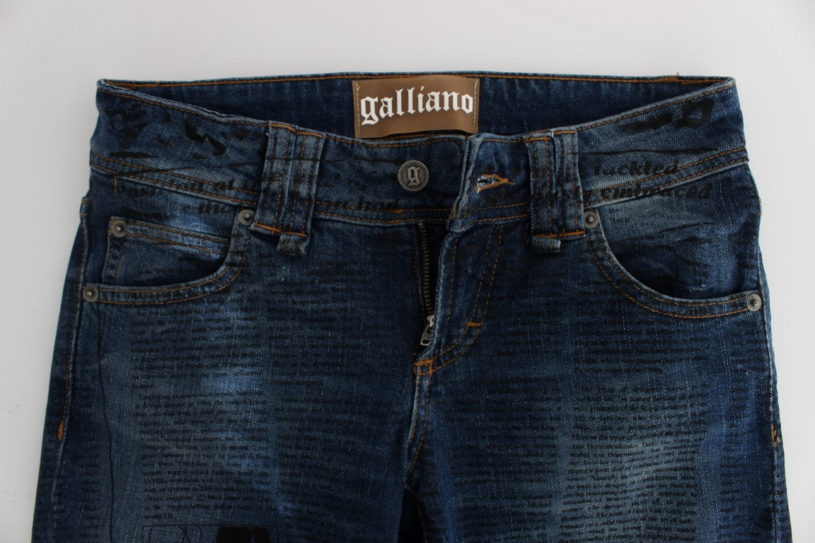 John Galliano Blaue Baumwollmischung Slim Fit Bootcut Jeans