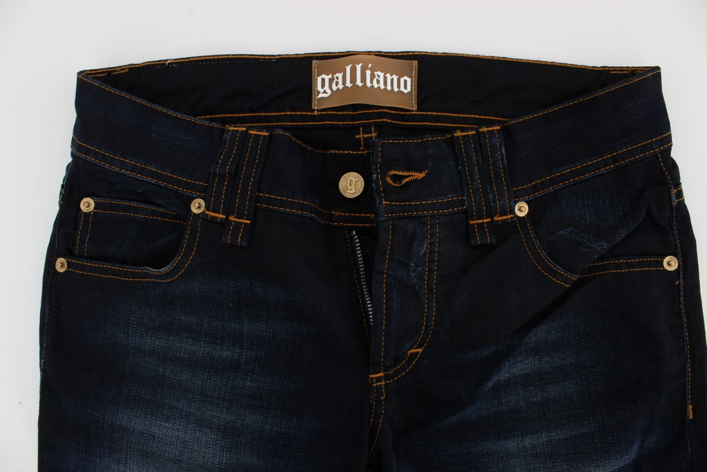 John Galliano Blaue Waschung Baumwolle Slim Fit Jeans