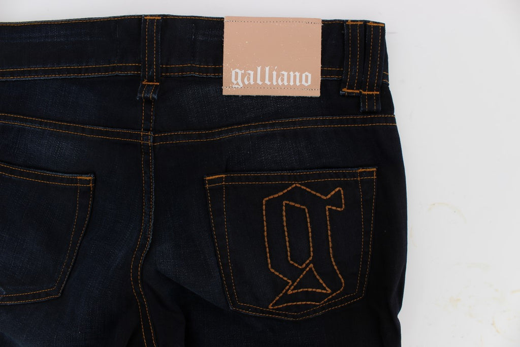 John Galliano Blaue Waschung Baumwolle Slim Fit Jeans