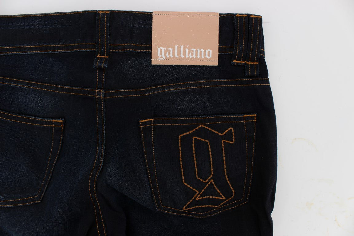 John Galliano Blaue Waschung Baumwolle Slim Fit Jeans