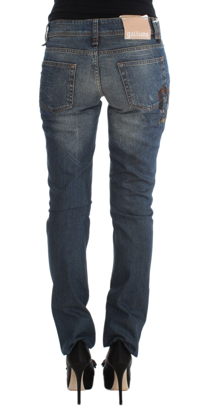 John Galliano Blaue Waschung Baumwollmischung Slim Fit Jeans