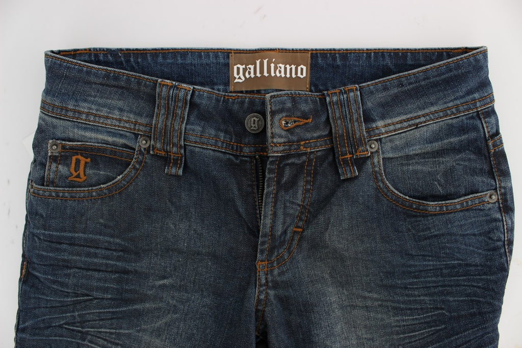 John Galliano Blaue Waschung Baumwollmischung Slim Fit Jeans
