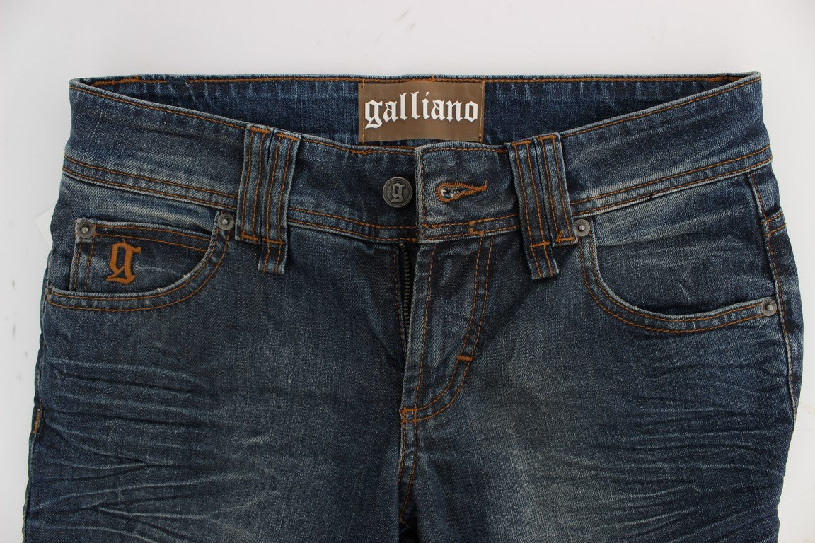 John Galliano Blaue Waschung Baumwollmischung Slim Fit Jeans
