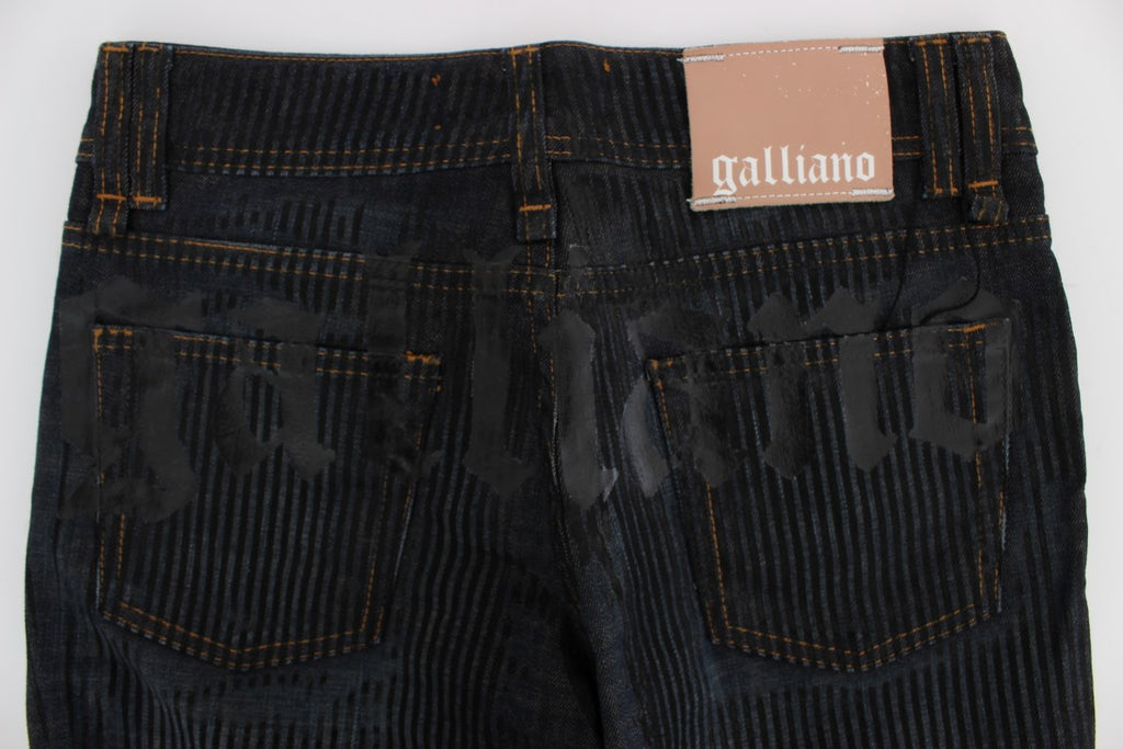 John Galliano Blaue Baumwollmischung Slim Fit Bootcut Jeans