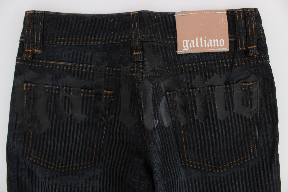 John Galliano Blaue Baumwollmischung Slim Fit Bootcut Jeans