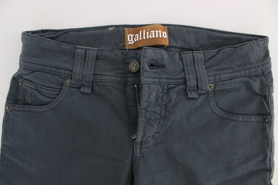 John Galliano Blaue Baumwollmischung Slim Fit Bootcut Jeans