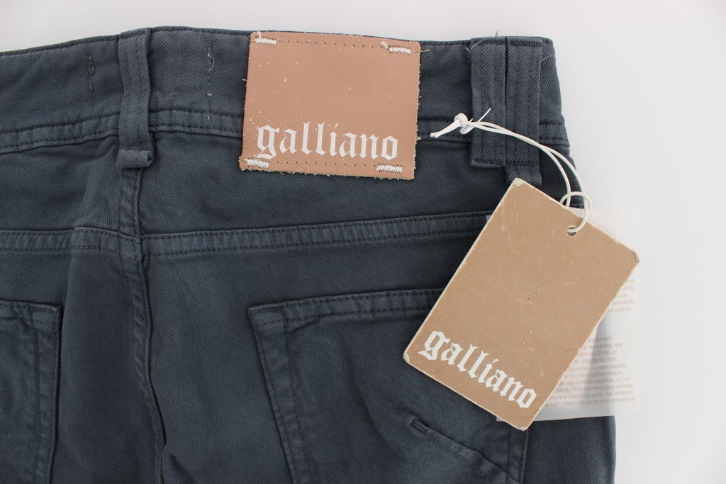 John Galliano Blaue Baumwollmischung Slim Fit Bootcut Jeans