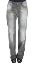 Ermanno Scervino Graue Boyfriend-Jeans aus Baumwollmischung in lockerer Passform