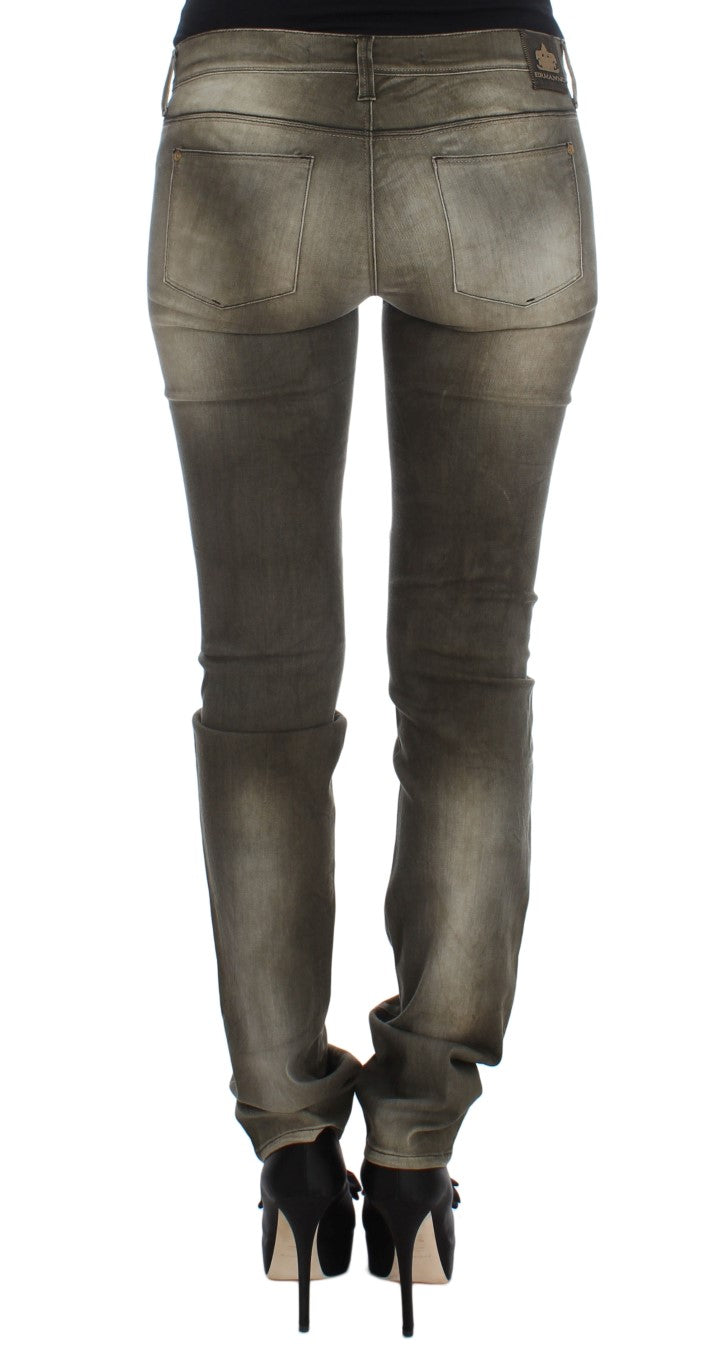 Ermanno Scervino Slim Fit Jeans mit grauer Waschung aus Baumwollmischung