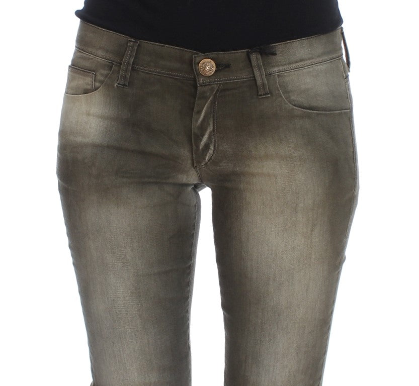 Ermanno Scervino Slim Fit Jeans mit grauer Waschung aus Baumwollmischung