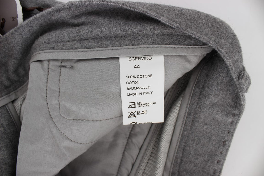 Ermanno Scervino Graue Baumwolle Straight Fit Freizeithosen