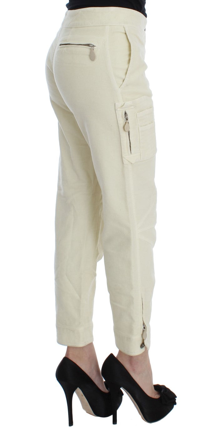 Ermanno Scervino Beigefarbene Capri-Cargo-Hose aus Baumwolle