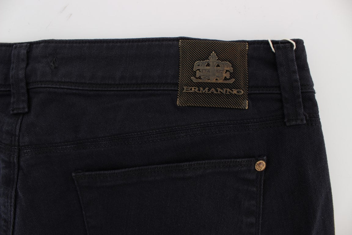 Ermanno Scervino Blaue Baumwollmischung Casual Fit Hose