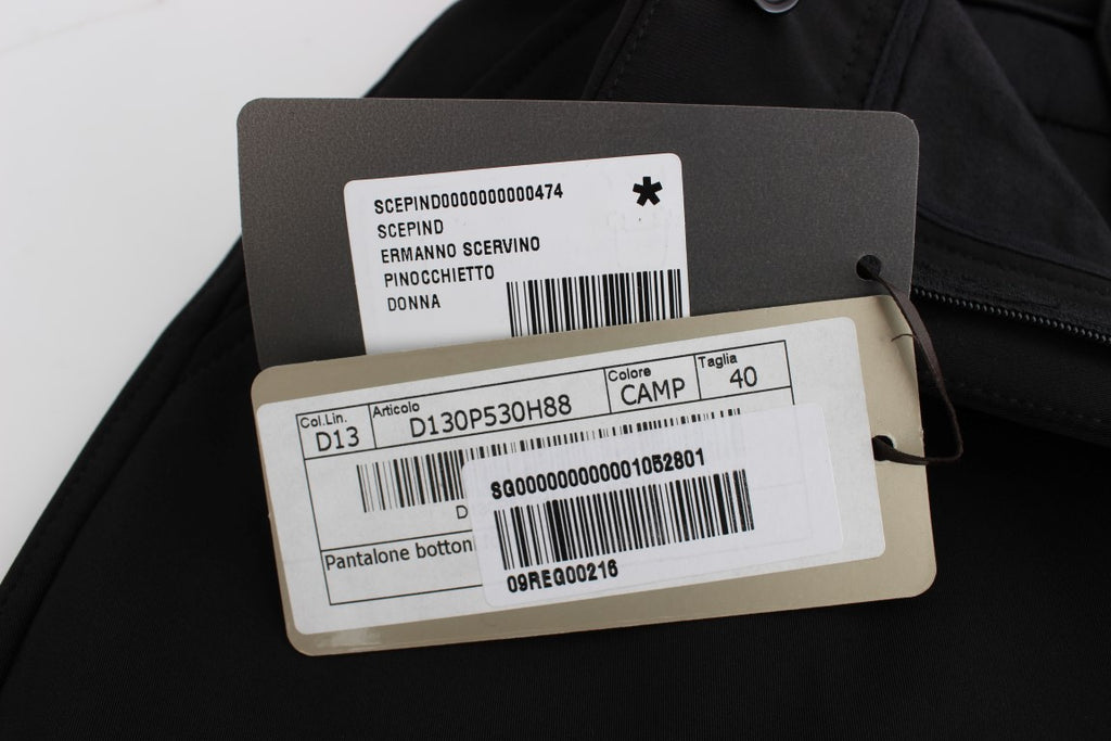 Ermanno Scervino Schwarze Capri-Hose aus Baumwollmischung