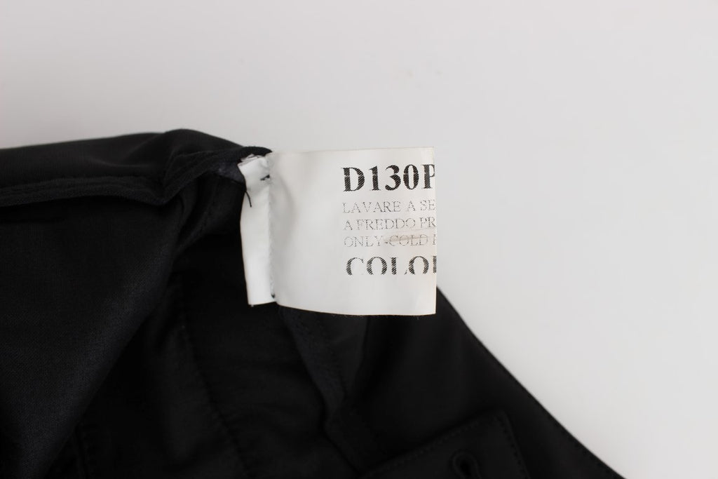 Ermanno Scervino Schwarze Capri-Hose aus Baumwollmischung