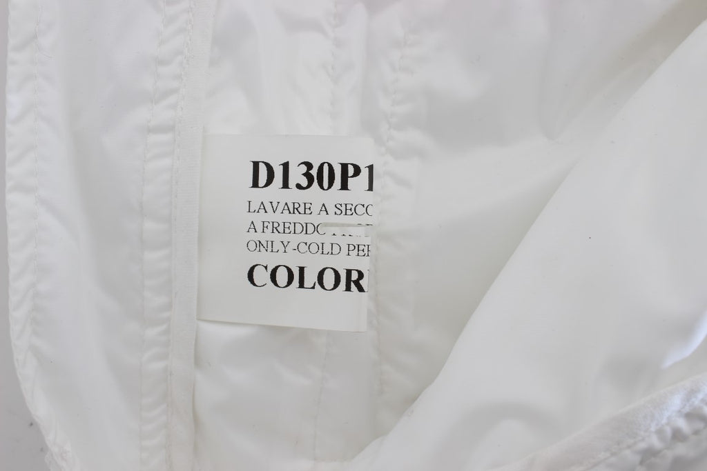 Ermanno Scervino Weiße Nylon gepolsterte Slim Fit Cargohose