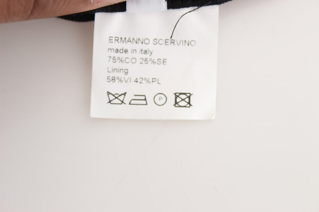 Ermanno Scervino Schwarz gestreifte Hose aus Baumwollmischung mit weiten Beinen