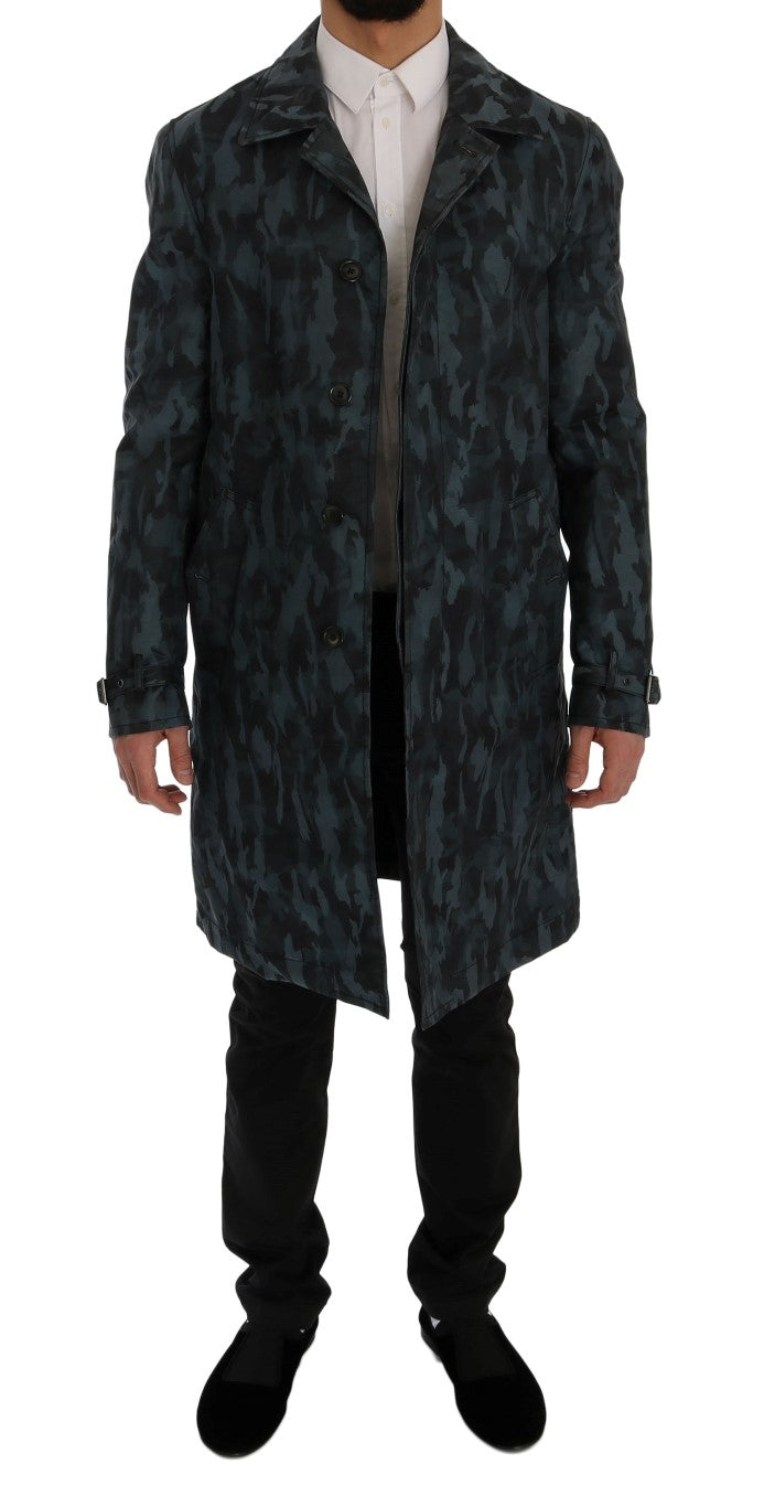 Dolce & Gabbana Blauer Tarnfarben-Graben Trench