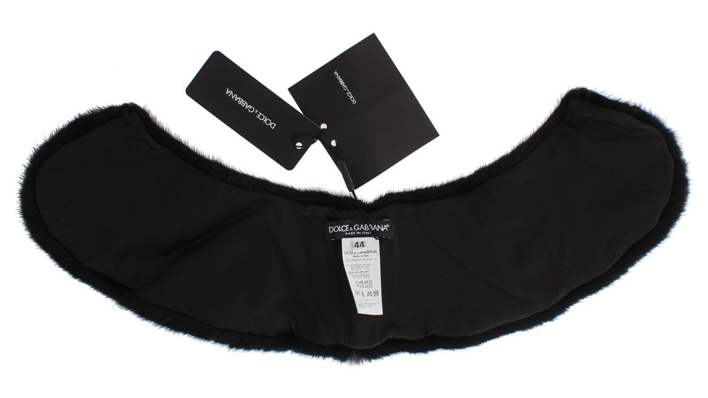 Dolce & Gabbana Schwarzer Nerzpelz-Schulterkragen-Schal