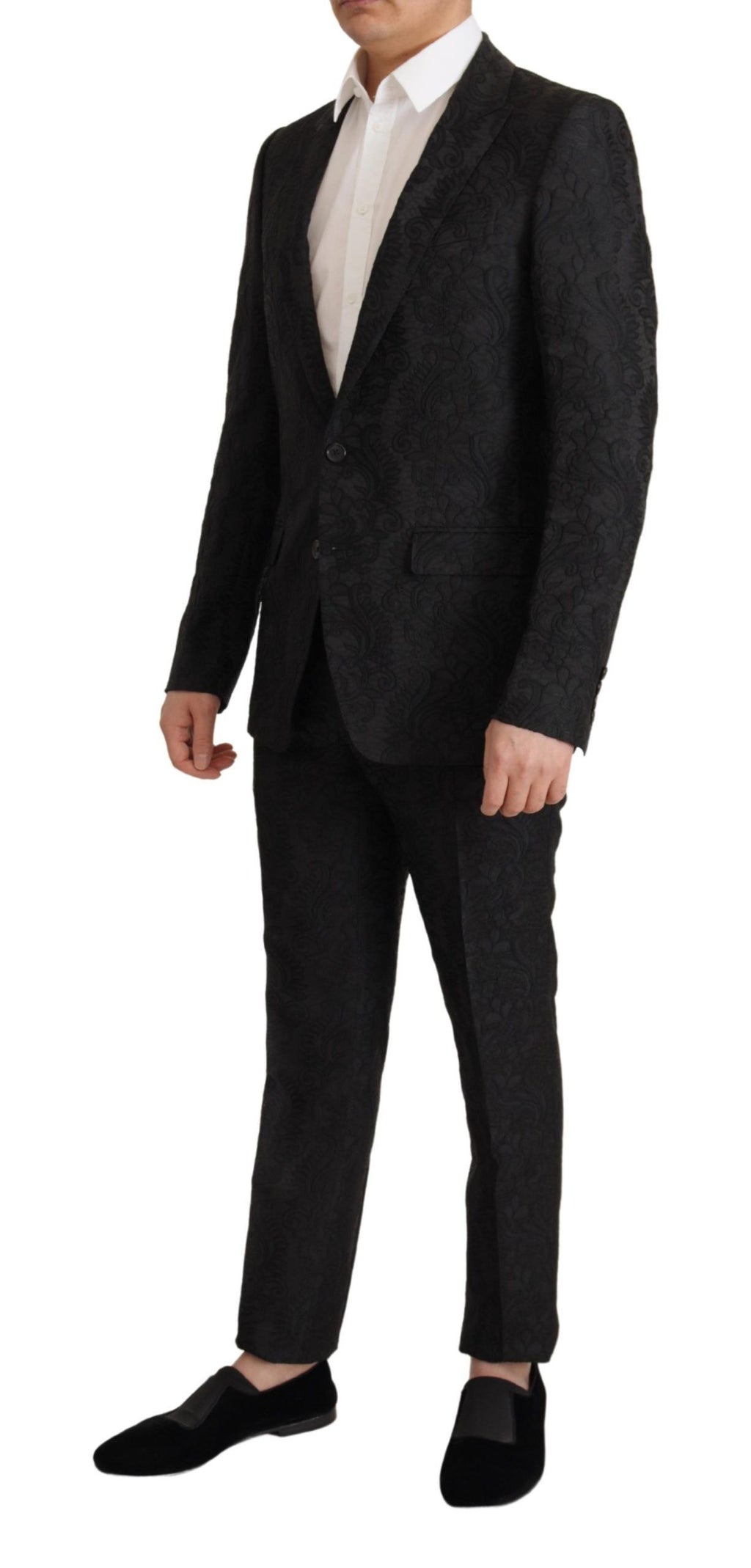 Dolce & Gabbana Schwarzer Brokat-Anzug 2 Stück MARTINI Anzug