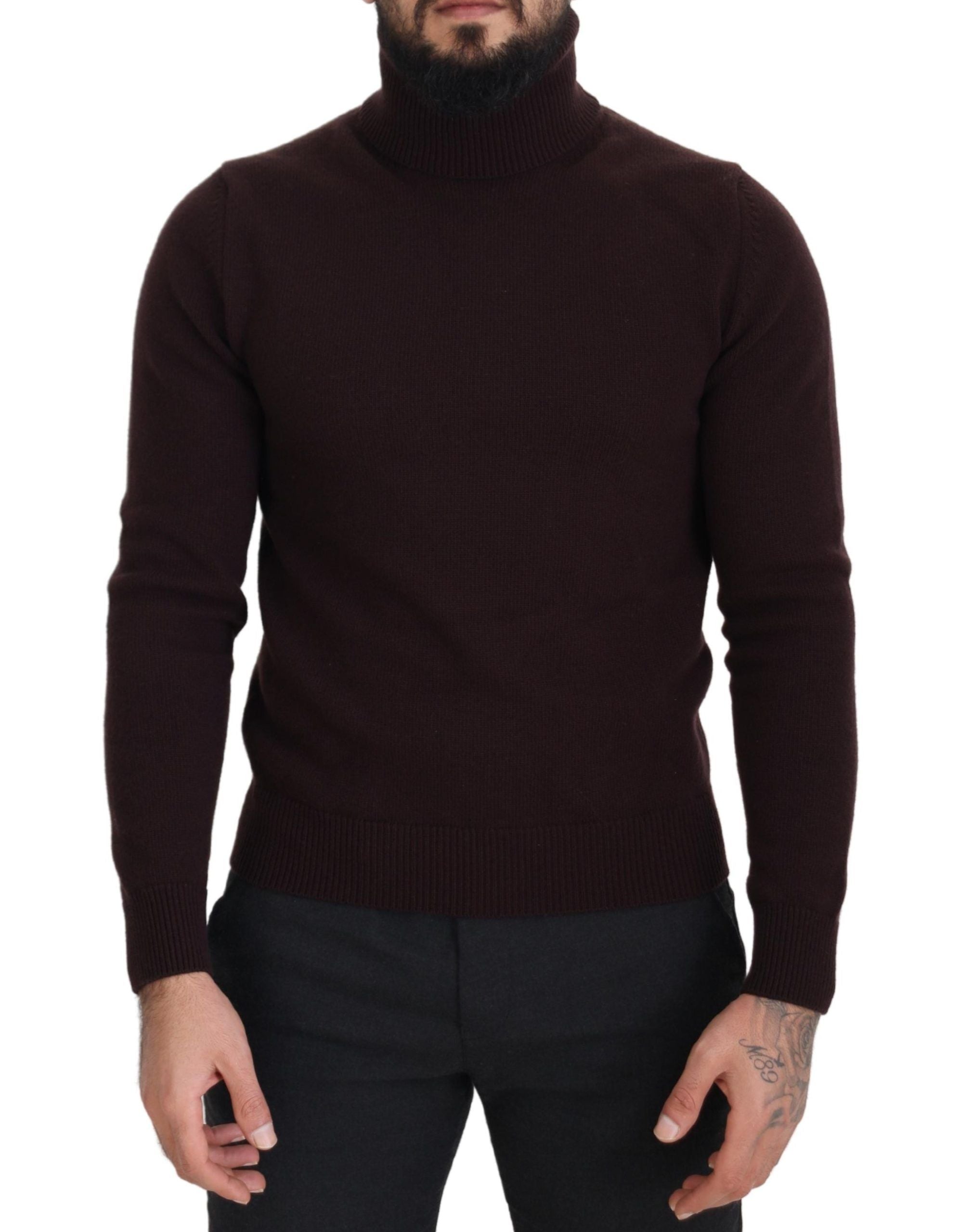 Dolce & Gabbana Pullover mit Rollkragen aus brauner Wolle