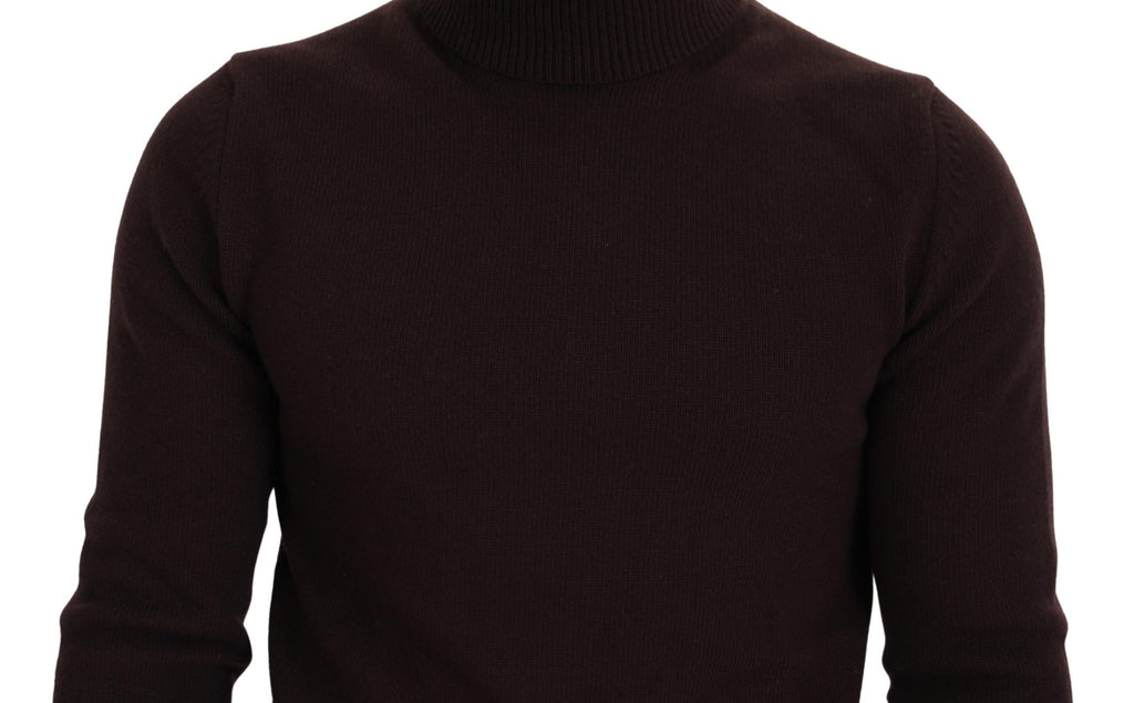 Dolce & Gabbana Pullover mit Rollkragen aus brauner Wolle