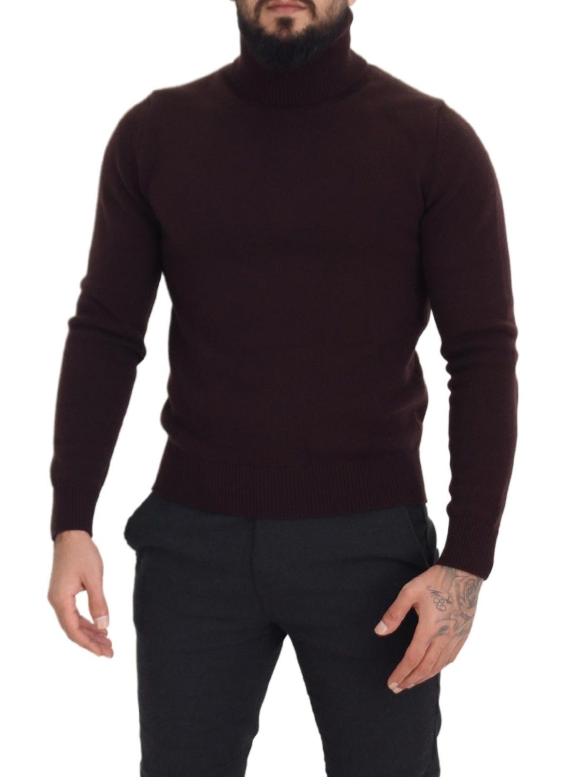 Dolce & Gabbana Pullover mit Rollkragen aus brauner Wolle