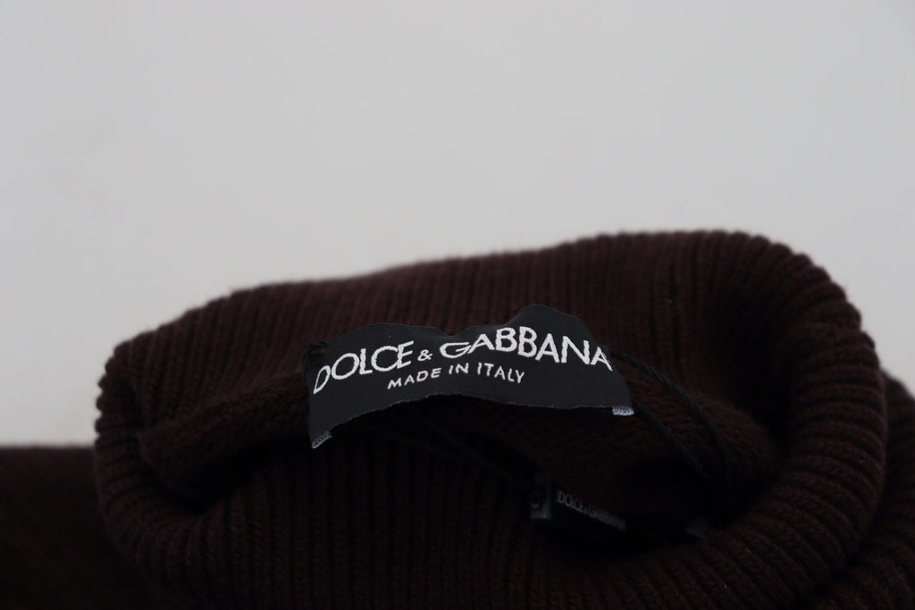 Dolce & Gabbana Pullover mit Rollkragen aus brauner Wolle