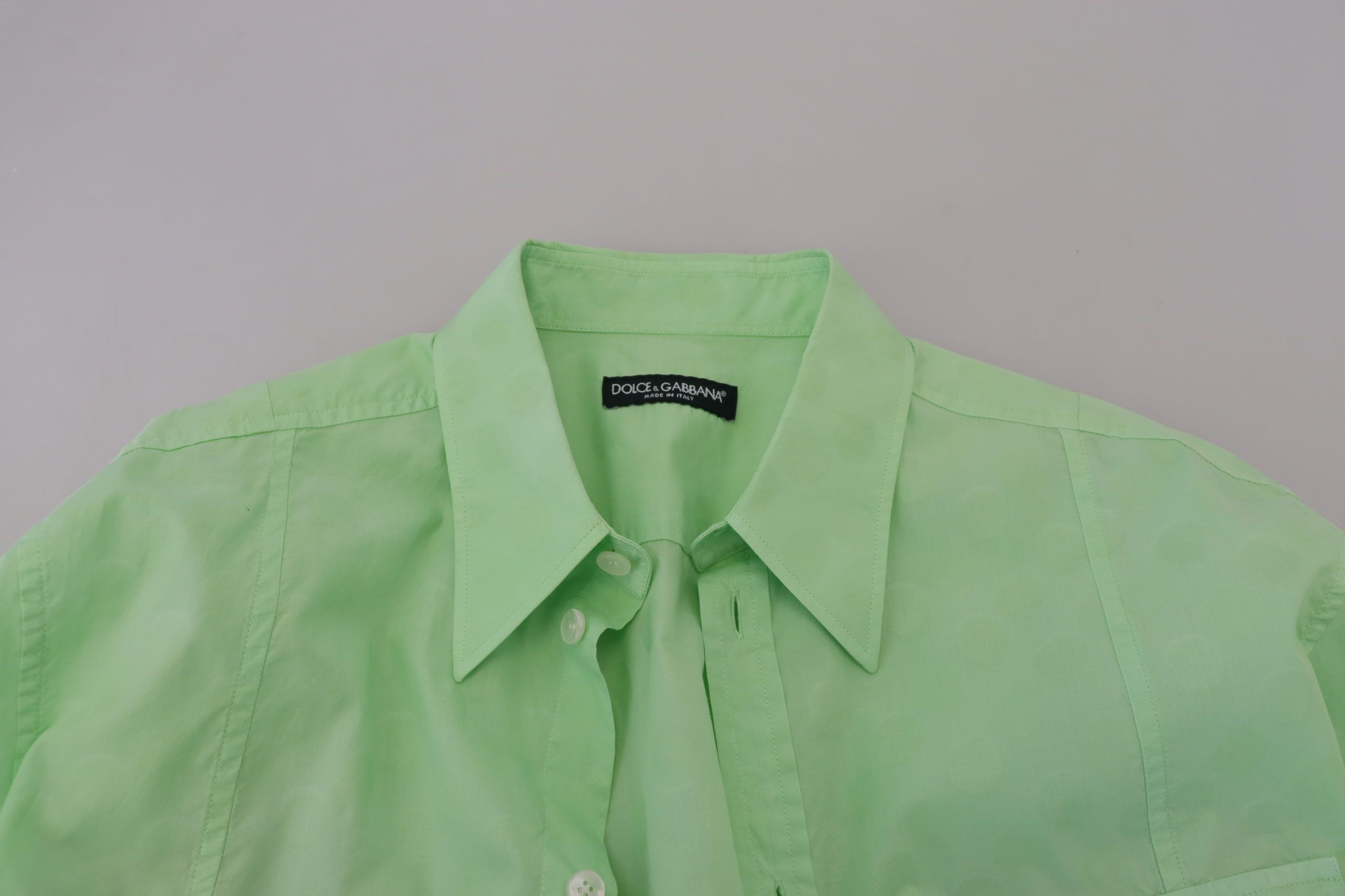 Dolce & Gabbana Mintgrünes Langarmhemd mit Knopfleiste