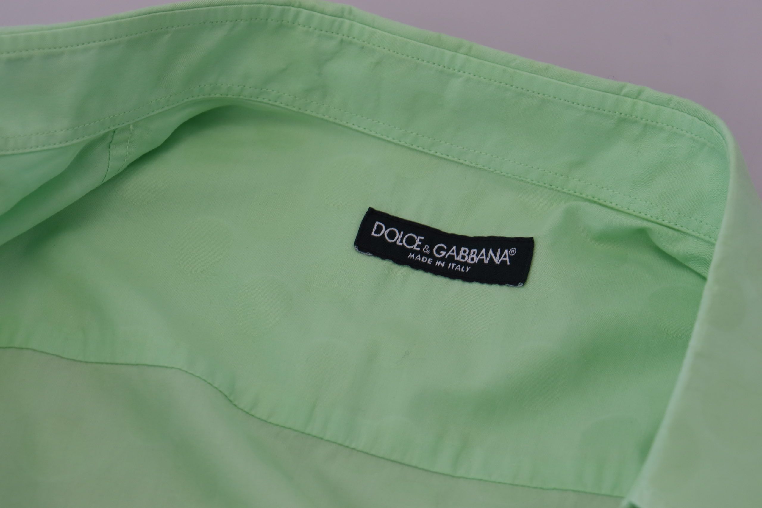 Dolce & Gabbana Mintgrünes Langarmhemd mit Knopfleiste