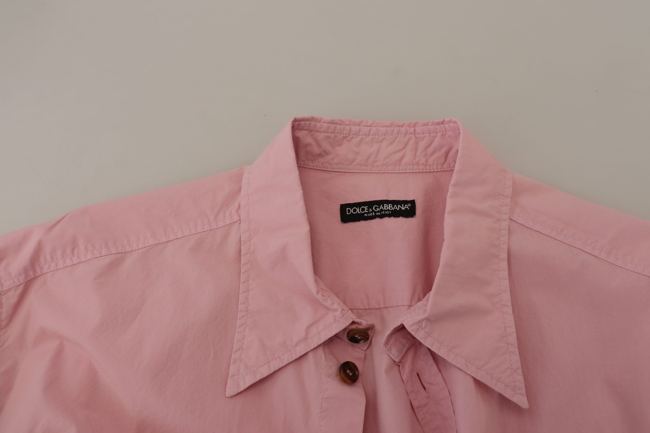 Dolce & Gabbana Rosa lässiges Button Down Hemd mit langen Ärmeln