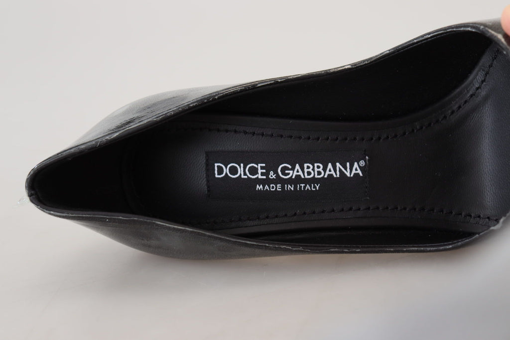 Dolce & Gabbana Schwarze Lederpumps Schuhe in Plastikfolie