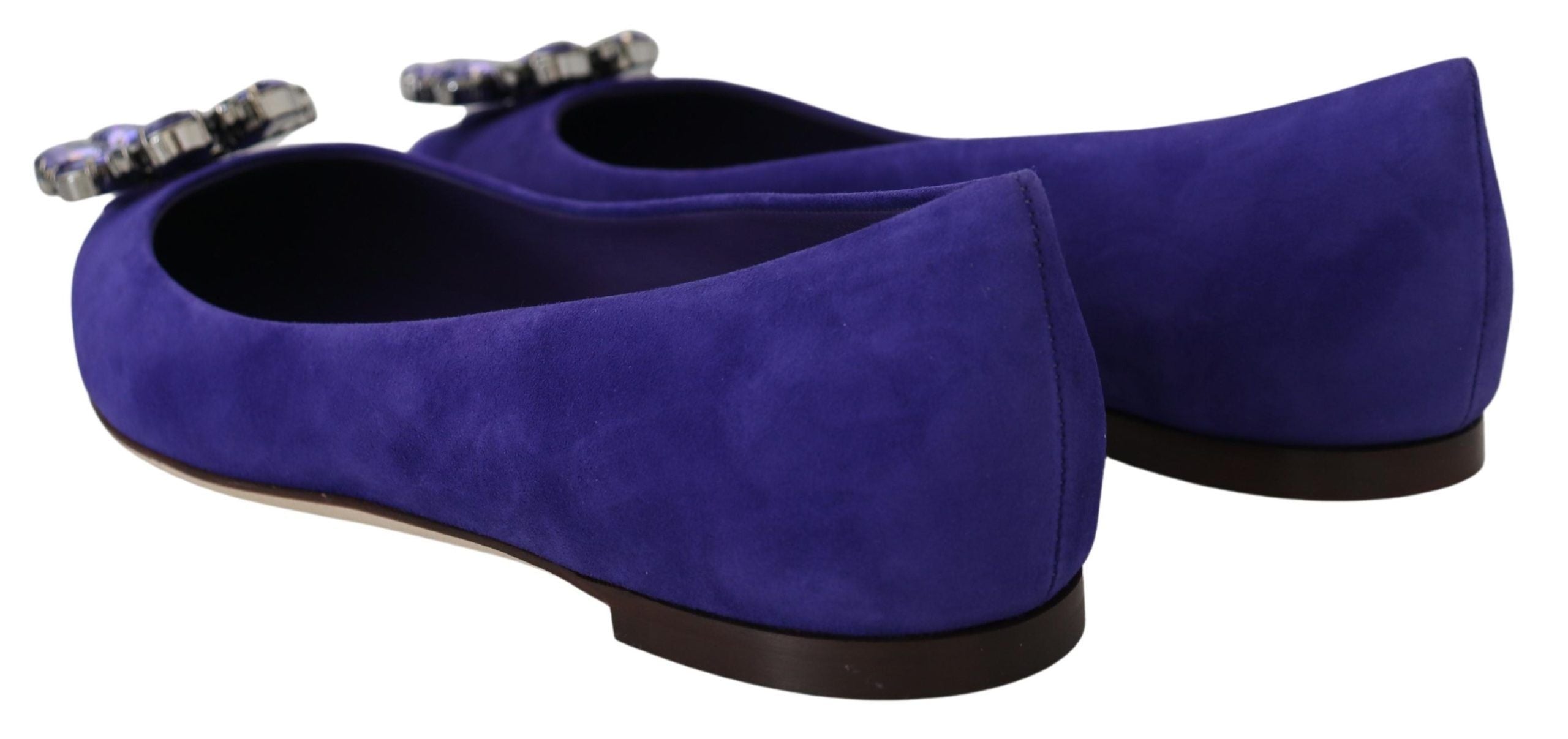 Dolce & Gabbana Lila Wildleder Kristalle Loafers Flats Schuhe