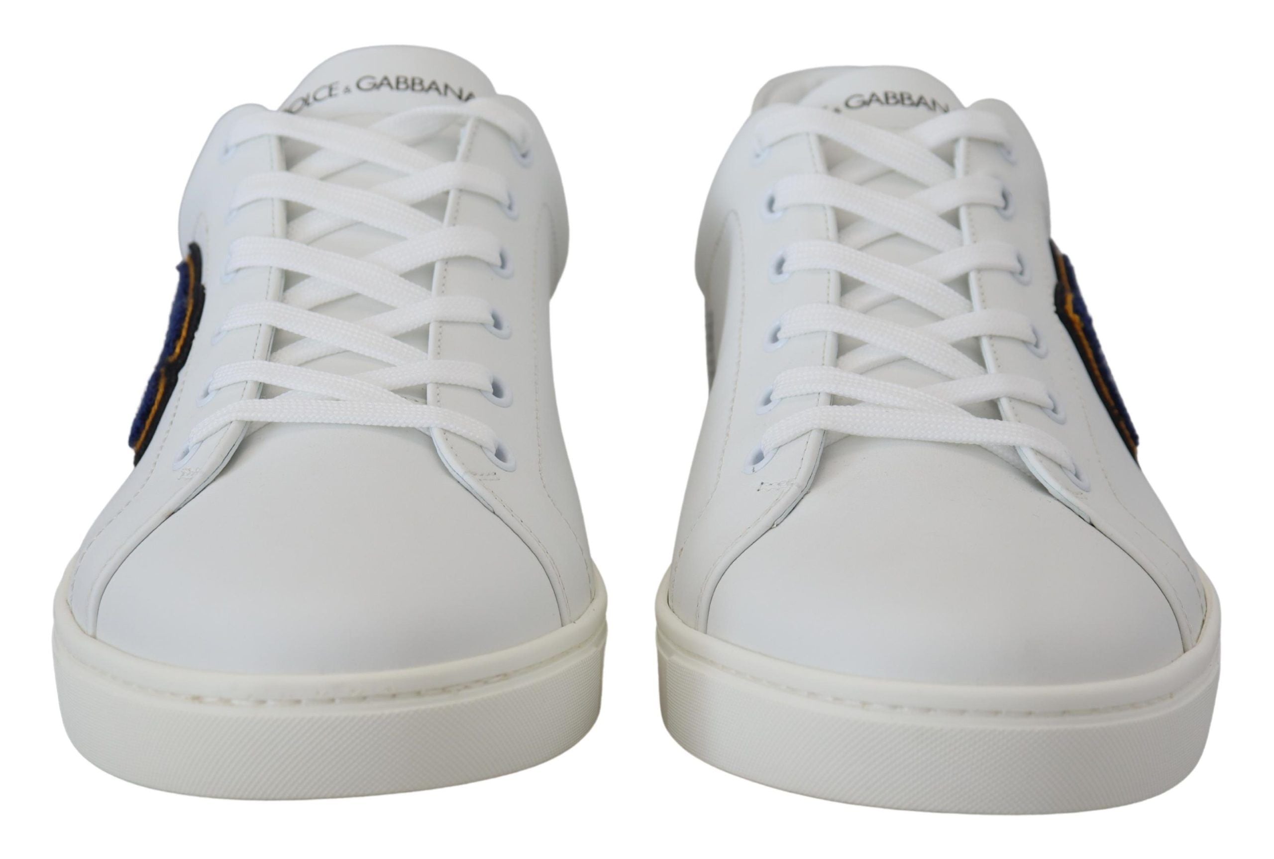 Dolce & Gabbana Weißes Leder DG Logo Casual Turnschuhe Schuhe