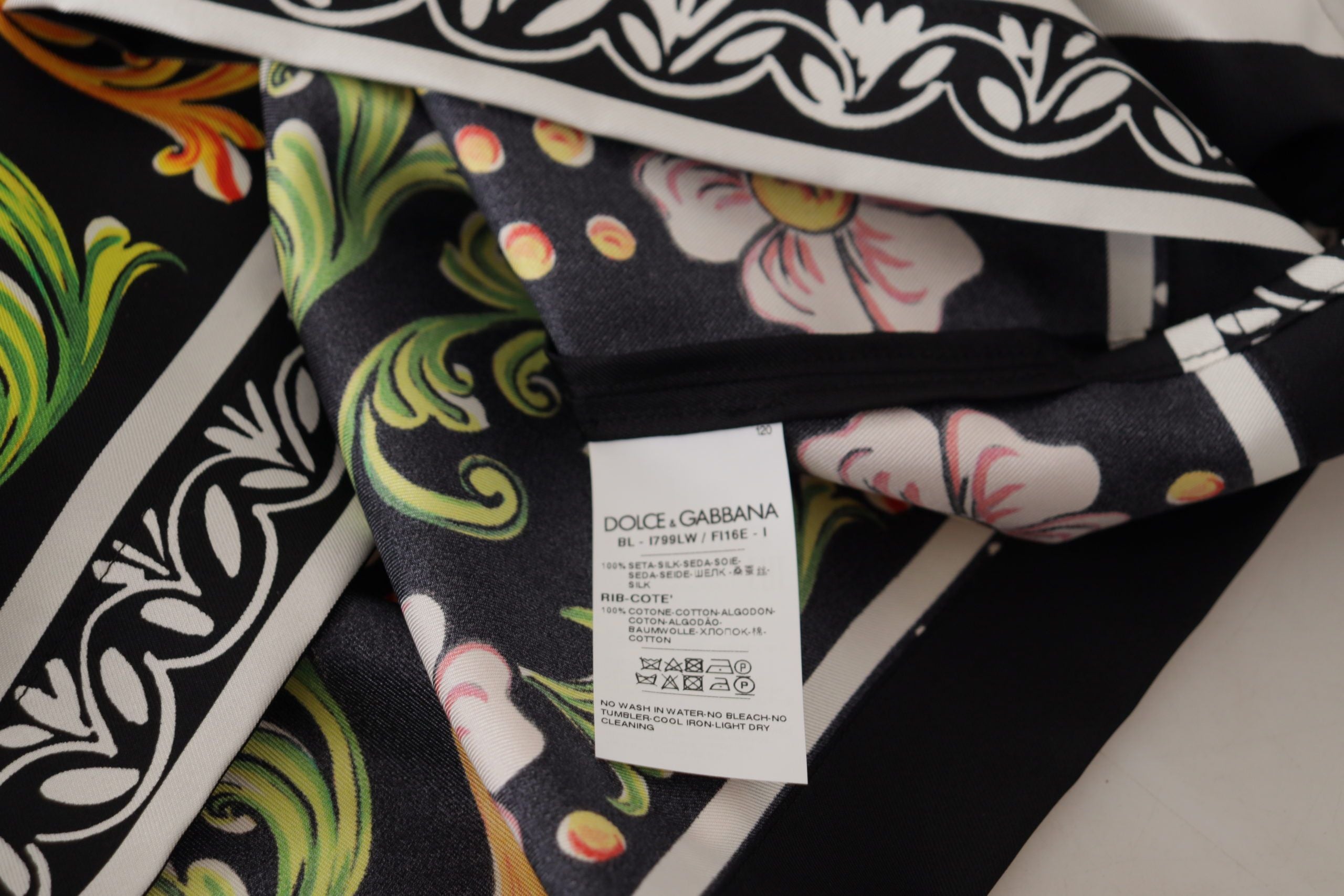 Dolce & Gabbana Mehrfarbig bedrucktes Barock Lose lange Ärmel