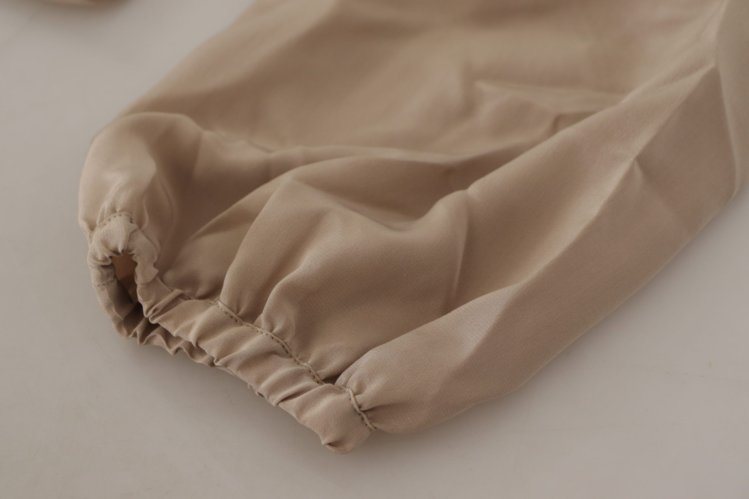 Dolce & Gabbana Braunes Taillenband Ärmel Ascot Kragen Top Bluse