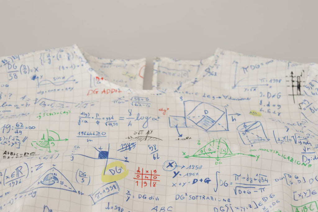 Dolce & Gabbana Weißes Baumwoll-Algebra-Top mit kurzen Ärmeln