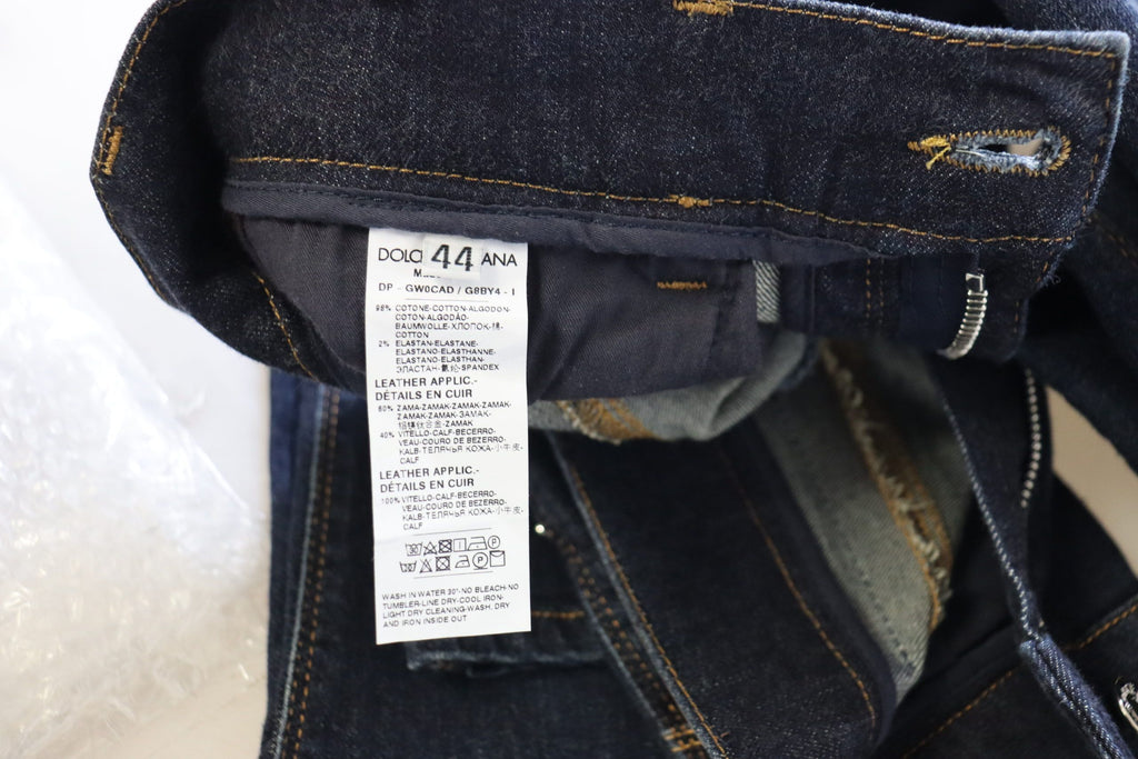 Dolce & Gabbana Blaue Baumwoll-Skinny-Denim-Jeans mit hoher Taille