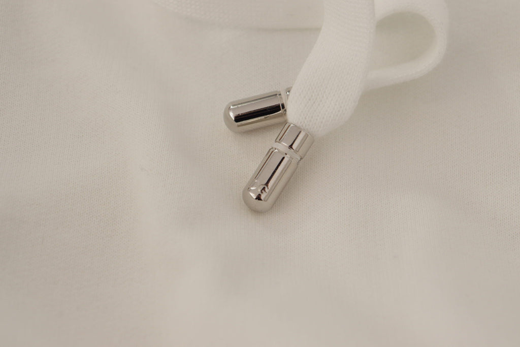 Dolce & Gabbana Weißer Kapuzenpullover bestickter Pullover