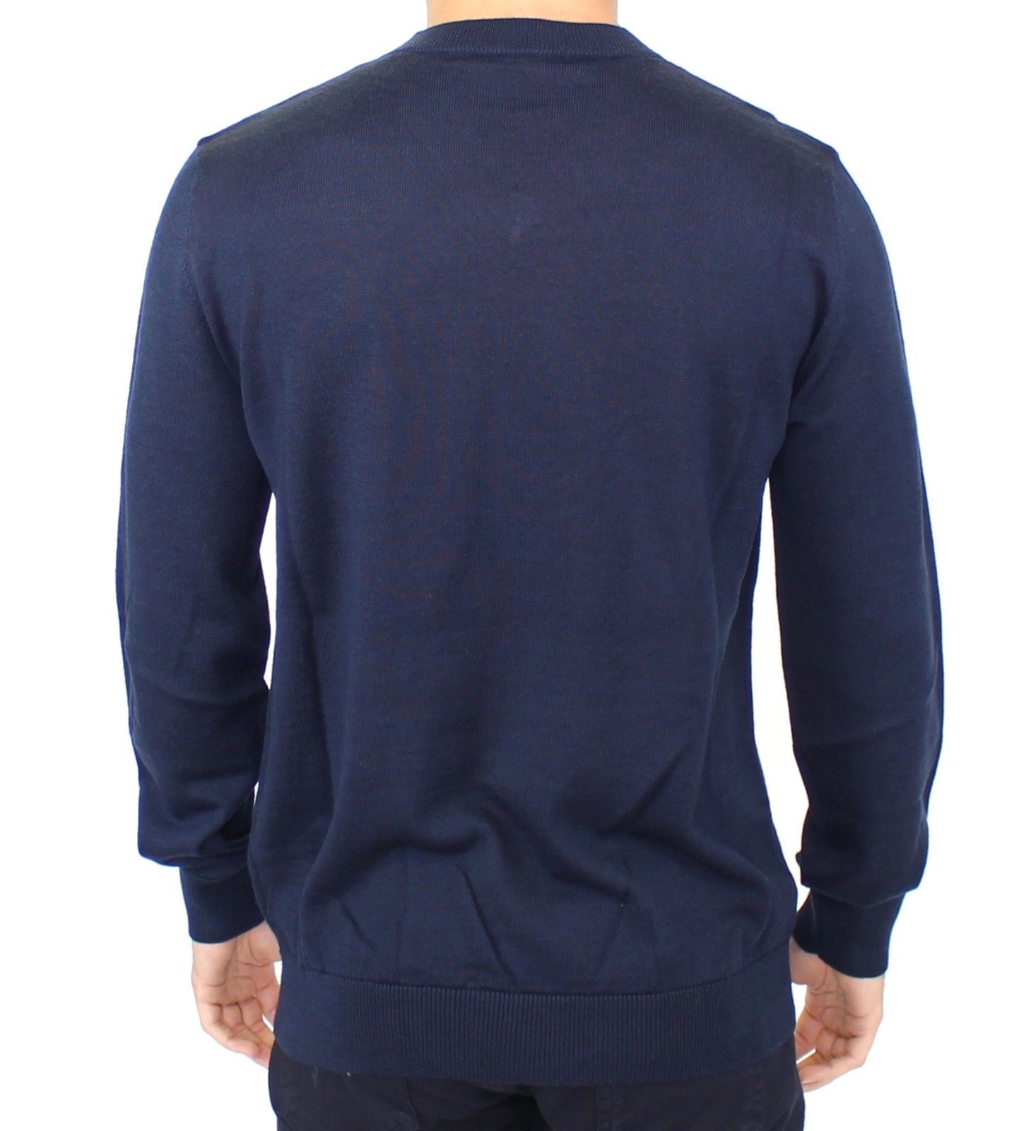 Ermanno Scervino Blauer Pullover mit V-Ausschnitt aus einer Wollmischung