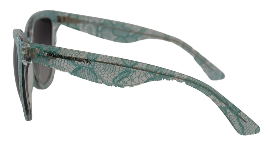 Dolce & Gabbana Blaue Spitze Acetat Kristall Runde DG4190 Sonnenbrille