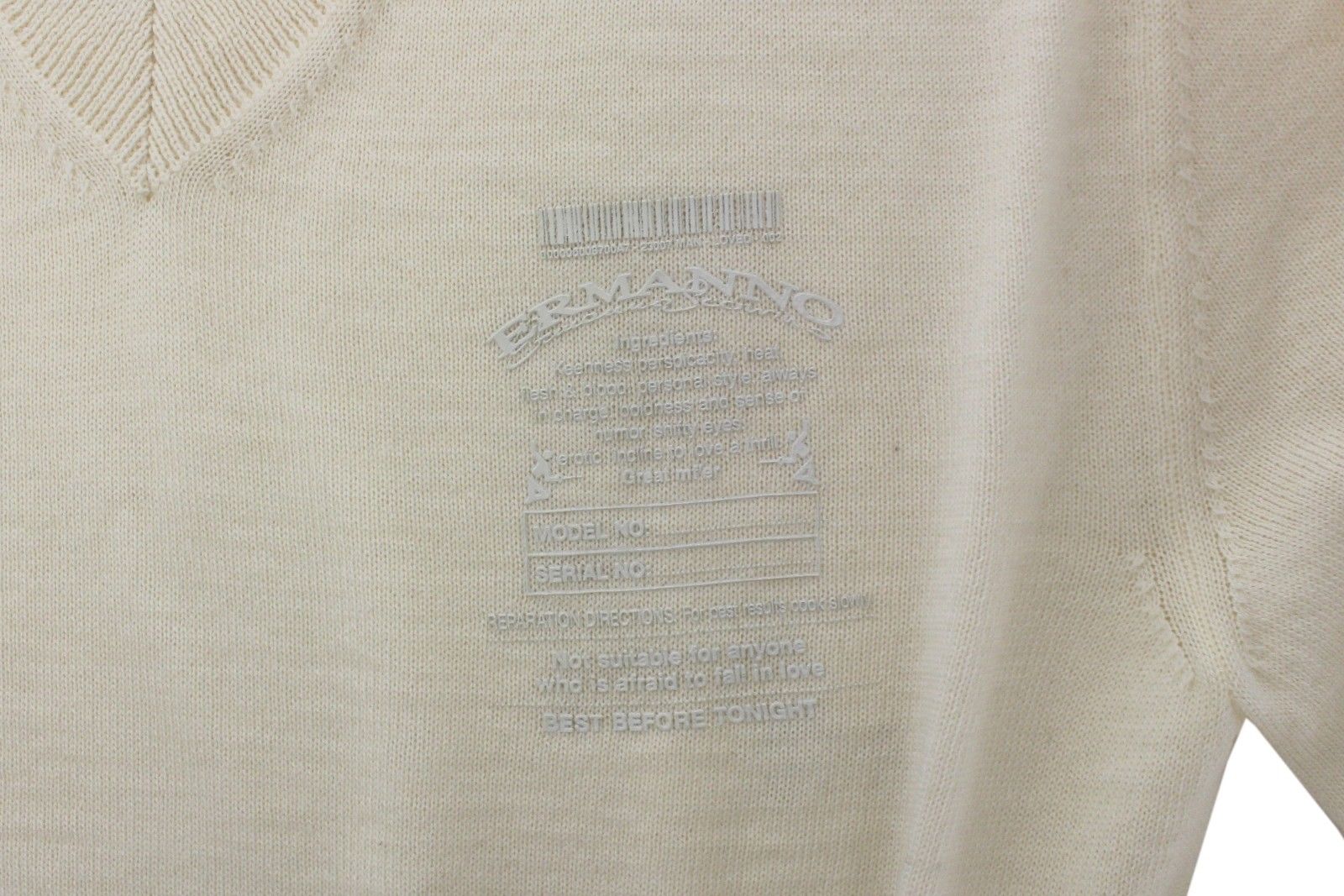 Ermanno Scervino Off White Pullover mit V-Ausschnitt aus Wollmischung