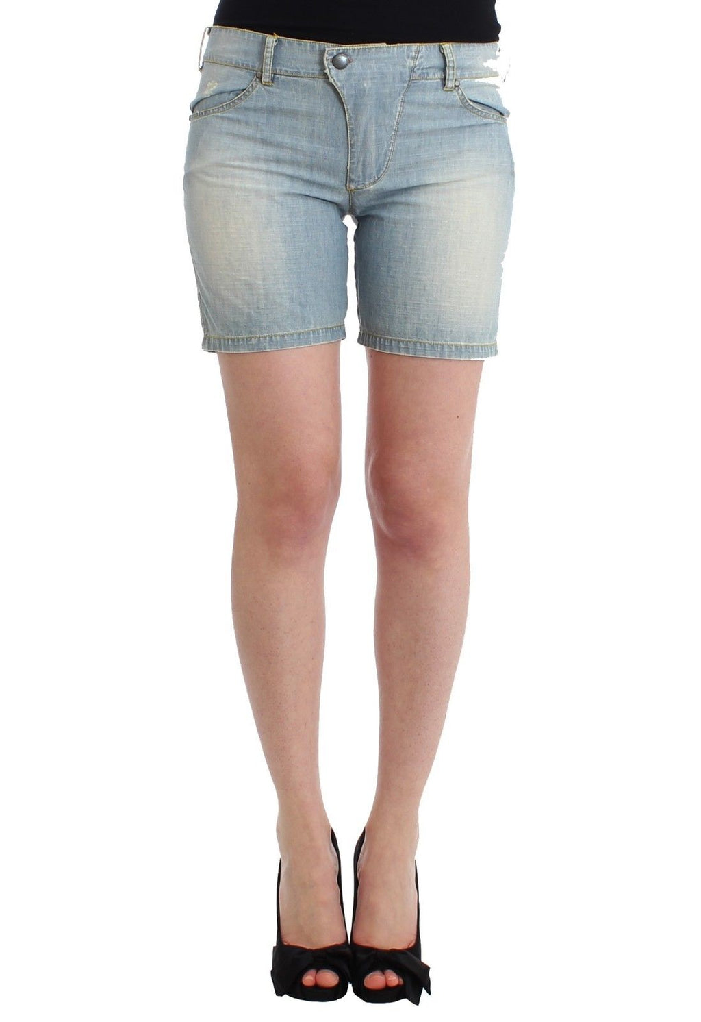 Ermanno Scervino Beachwear Blau Denim City Casual Kleid Shorts