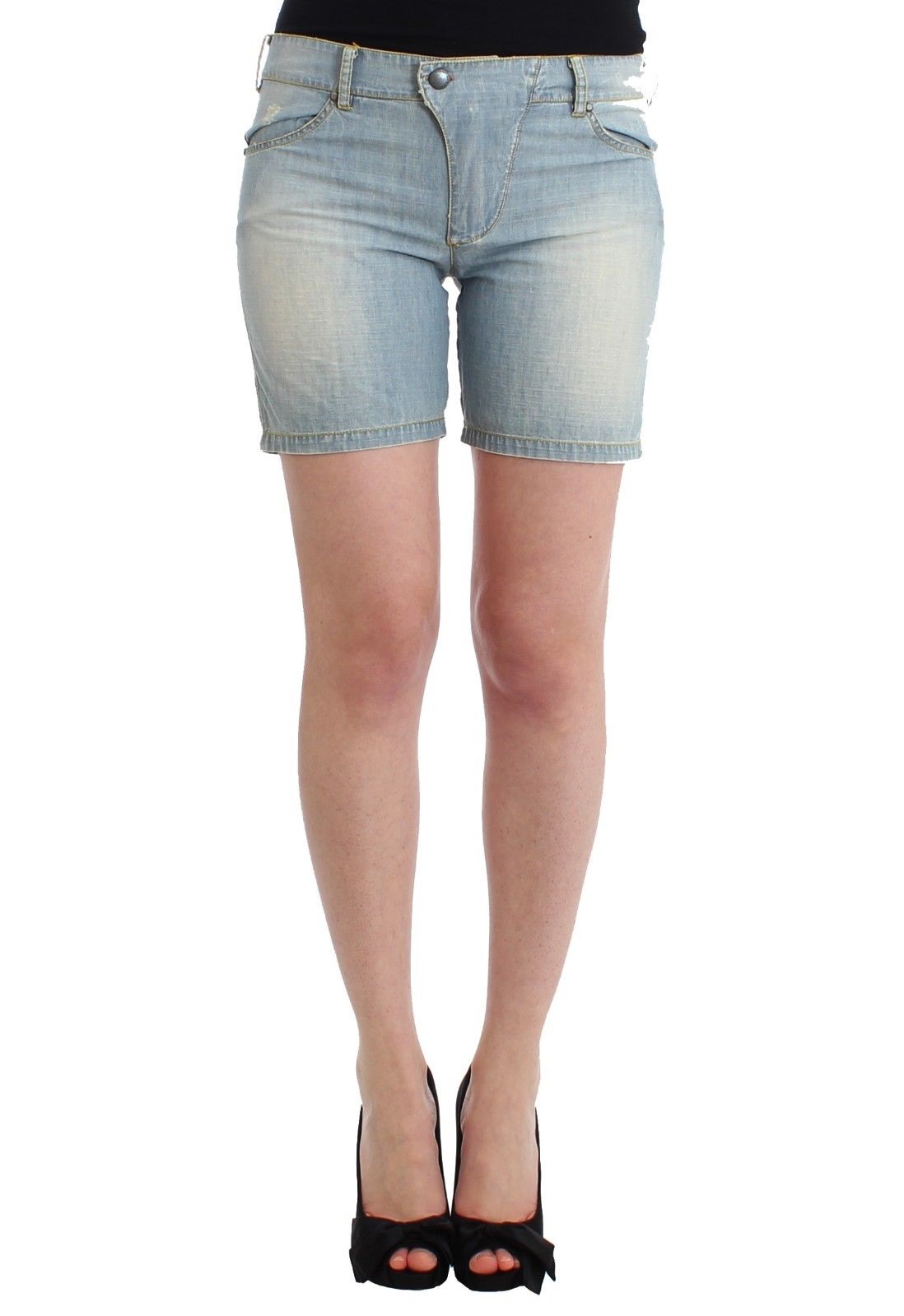 Ermanno Scervino Beachwear Blau Denim City Casual Kleid Shorts