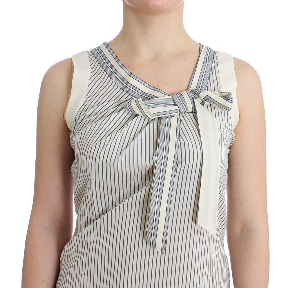 Ermanno Scervino Beachwear Gestreiftes Top Bluse Shirt Schleife Tank