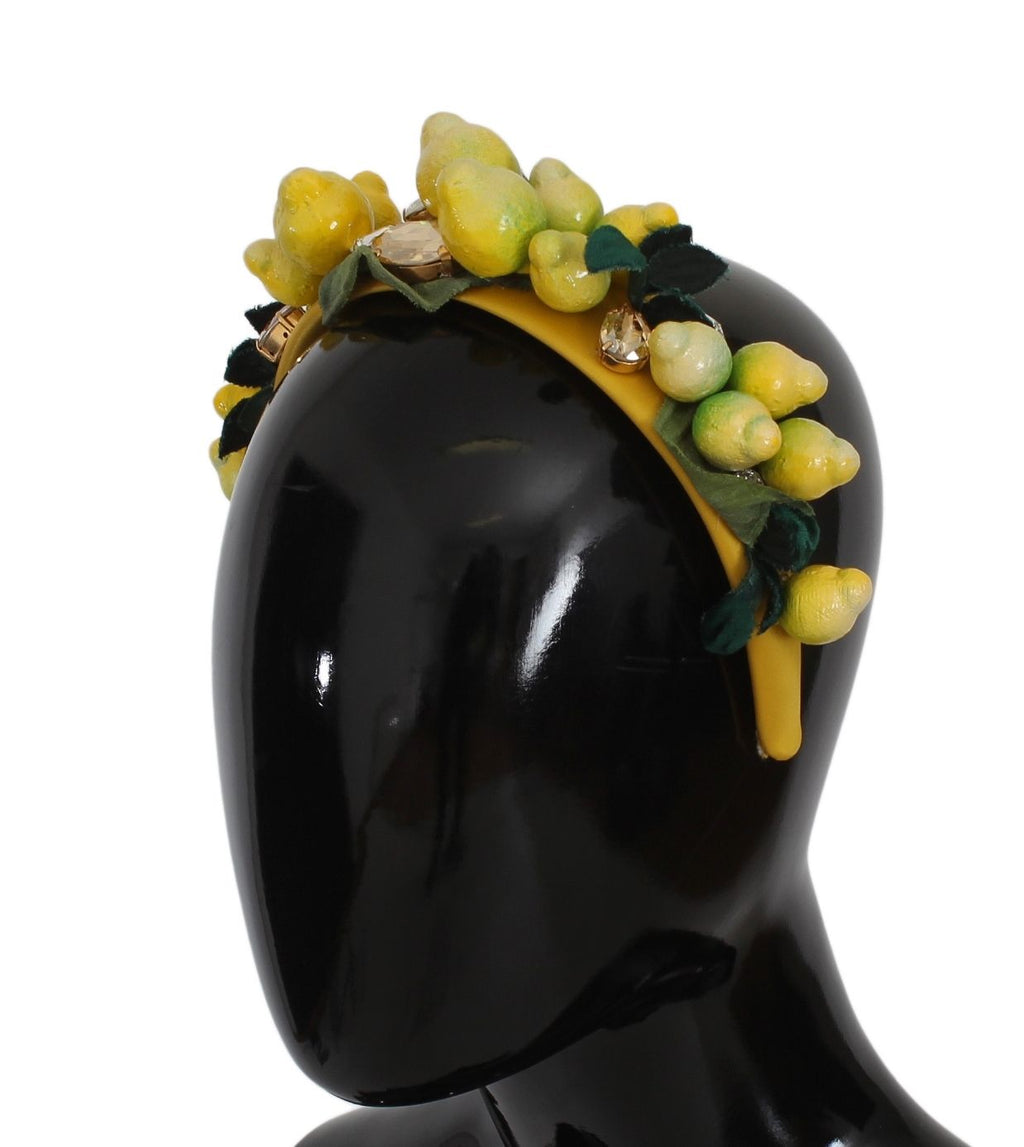 Dolce & Gabbana Gelbe Zitronen Sizilien Kristall Diadem Tiara Stirnband
